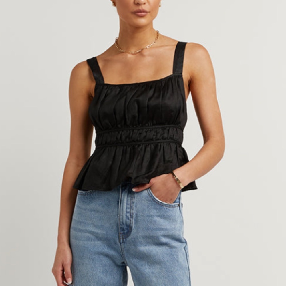 DISSH Winnie Black Gathered Top